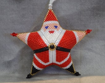 Peyote Santa Star-Medium Pattern