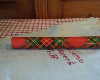 Tartanware crochet needle case, crochet hook case, antique
