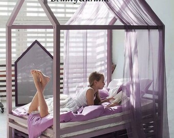 Toddler bed TWIN house bed tent bed children bed wooden house wood house wood nursery kids teepee bed wood bed frame wood house bed