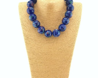 Blue ceramic bobble necklace