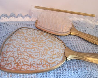 Vintage set mirror, brush, comb / Vintage Mirror, Brush, Comb set