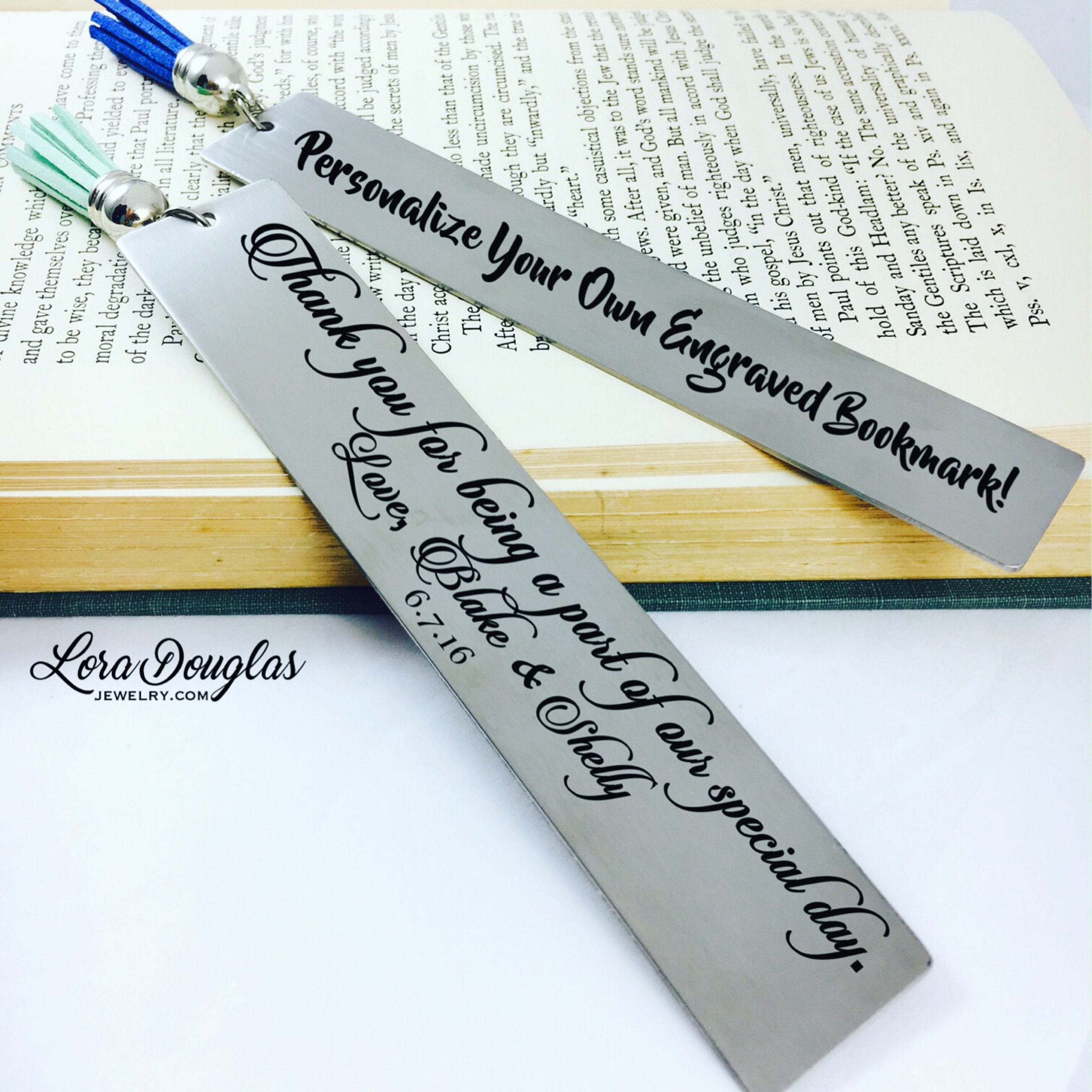 Personalized Bookmark Metal Bookmark Engraved Bookmark