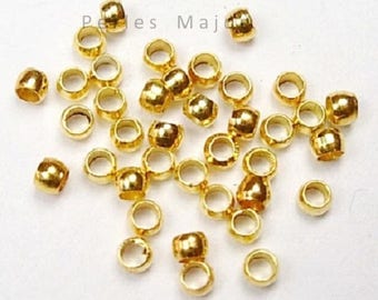 Lot de perles à écraser couleur dorée vendu par 4gr environ 200 unités