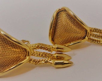 60s Goldplate Triangle Clip Earrings Continental