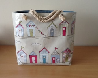 Oilcloth beach bag/ picnic bag/ holiday bag / shopper
