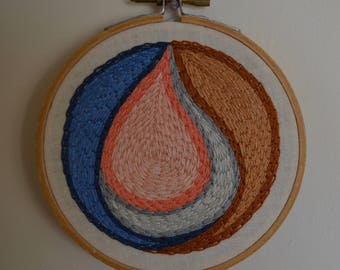 Teardrop Embroidered Abstract