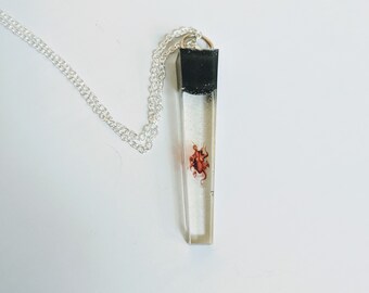 Octopus test tube resin pendant necklace