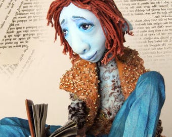 One of a kind art doll Kaspar the Bohemian Poet