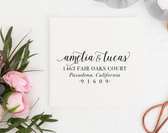 Return Address Stamp, Address Stamp, Custom Address Stamp, Wedding Return Address Stamp Personalized Return Address Stamp Rubber Stamp No.42