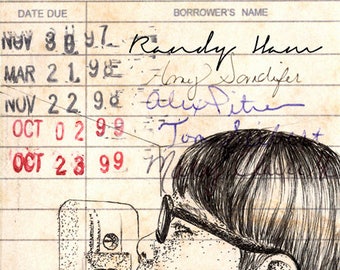 David Sedaris Naked Upcycled Library Card Print
