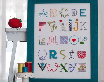 Alphabet Sampler Digital Download Hand Embroidery Pattern