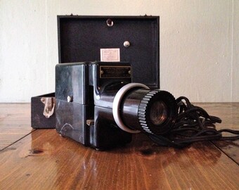 NOT TESTED Kodak 1940's Kodaslide Slide Projector Model 1 with Case - Movies, Films Camera Black Bakelite MidCentury Mid Century Photography