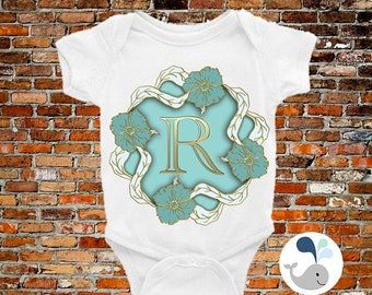 ON SALE Letter R Baby Onesie