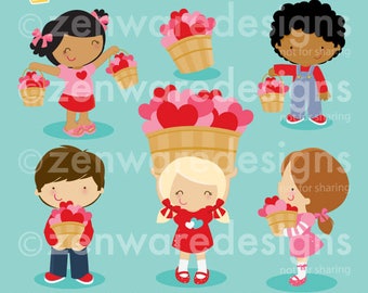Love Bucket Valentine Clipart