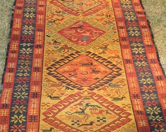 41% OFF FLAT SALE Vintage Pictorial Fine Weave Runner