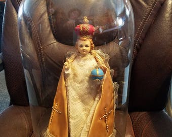 Infant of Prague W/Glass Dome
