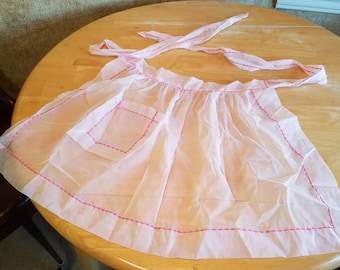 Vintage Sheer Pink Baking Cooking Apron
