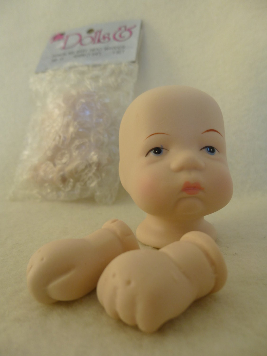 Baby doll Vintage Doll Face Heads with hands/bottle