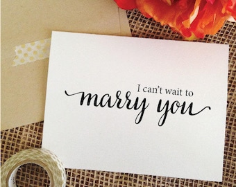 Wedding Card I cant wait to marry you card for groom on wedding day card for groom wedding card for bride gift to groom gift from bride