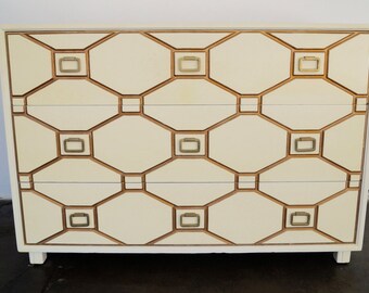 Breathtaking Mid-century Hollywood Regency Original Dresser Designed by Dorothy Draper for Henredon - Relacquered!