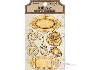 BO BUNNY scrolls and frames wood embellishment scrap (ref.210) *.