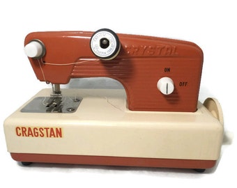 Vintage Toy Sewing Machine, Mid Century Miniature Metal Toy, Sewing Gift, Sewing Room Display, Cragstan Battery Powered Model