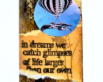 In Dreams Altered Tag, Steampunk Tag, Handmade Mixed Media Tag
