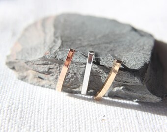 Bar stud earrings in silver, gold, rose pink