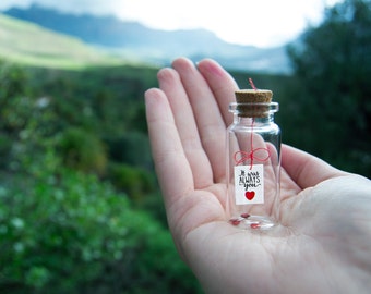 It was always you. Siempre fuiste tú. Mensaje en una botella. Miniaturas. Regalo personalizado. Divertida postal de amor.