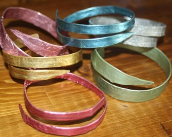 Recycled knitting needle smashed bangle bracelet