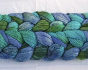 Blueface Leicester Tussah Silk Spinning Fiber - 'Blueberry'