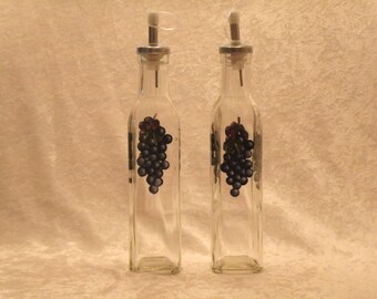 GRAPE oil and vinegar bottles