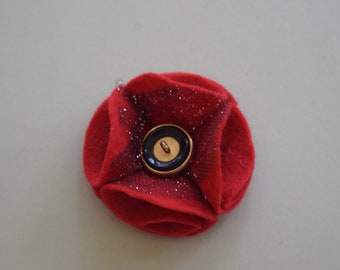 Red Rememberance Felt Poppy Pin