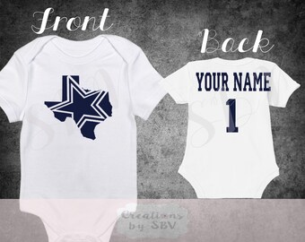 Dallas Cowboys customize baby bodysuit, Cowboys Football bodysuit, Cowboys Bodysuit