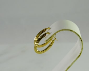 14 K Gold Hoop Pierced Earrings