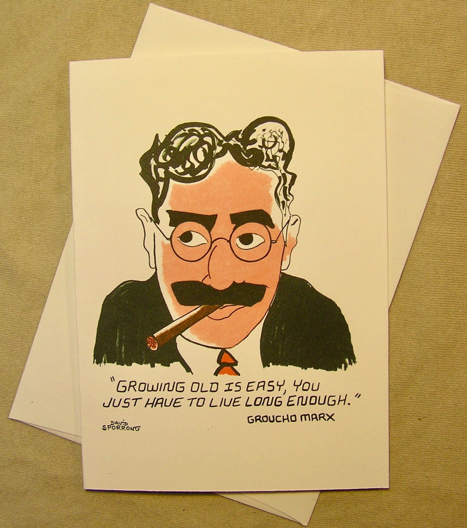 Groucho Marx Birthday Card. Groucho Quote. Regular Size Card