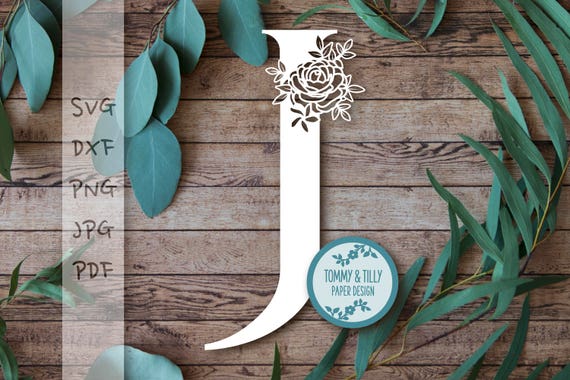 Download Floral Letter 'J' SVG PDF Dxf Png Jpg Design