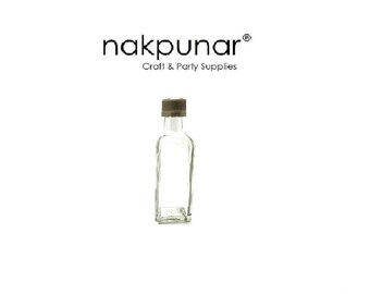 96 pcs 60 ml Square Marasca Glass Liquor Bottles with Gold Cap