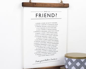 Friend Print - Friend Poem - Friend Wall Art - Best Friend - What Is A Friend? - Friend Poster - Gift For Friend -Friend Verse- Personalised