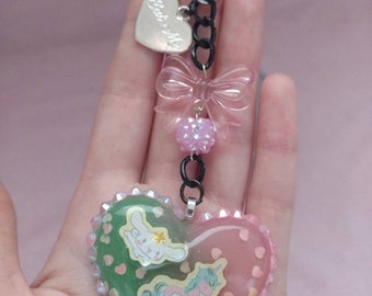 Cinnamorroll Unicorn Heart Keychain