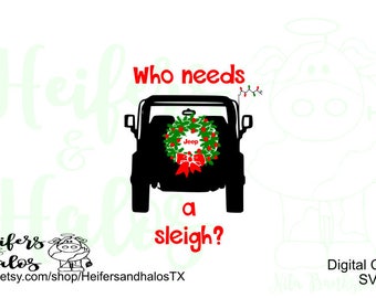 Who needs a sleigh? Digital cut file for cricut and silhouette, svg, pdf, png, eps, dxf, studio3, great for shirts, decals, etc.