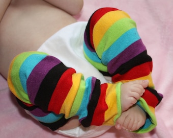 Rainbow Stripe Baby Leg Warmers