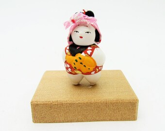 Miniature Japanese doll.Asakusa doll.Komori/Mother and baby.45mm.#jd3.msjapan