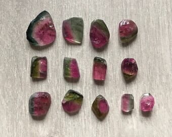 Watermelon tourmaline slice, tourmaline crystals, perfect for wire wrapping, total 41ct