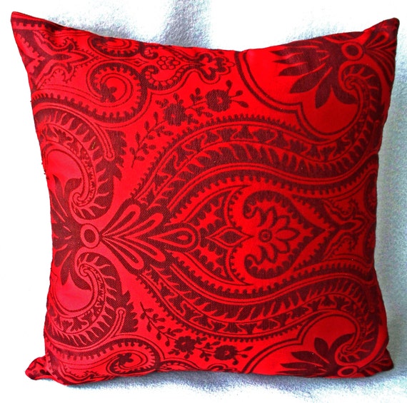Red pillow Red pillow cover floral throw decorative Pillows