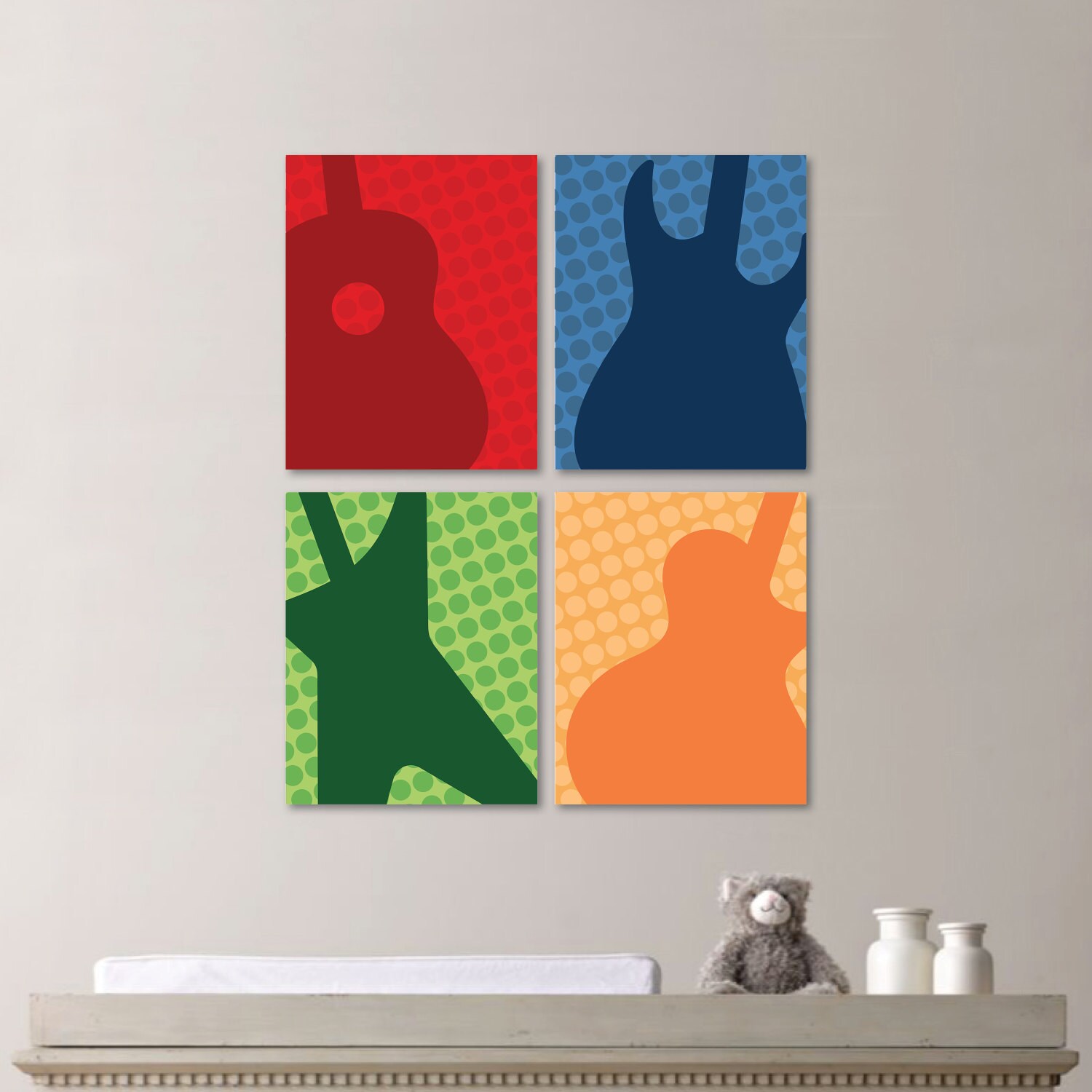 Baby Boy Nursery Art Baby Boy Nursery Decor Guitar Nursery