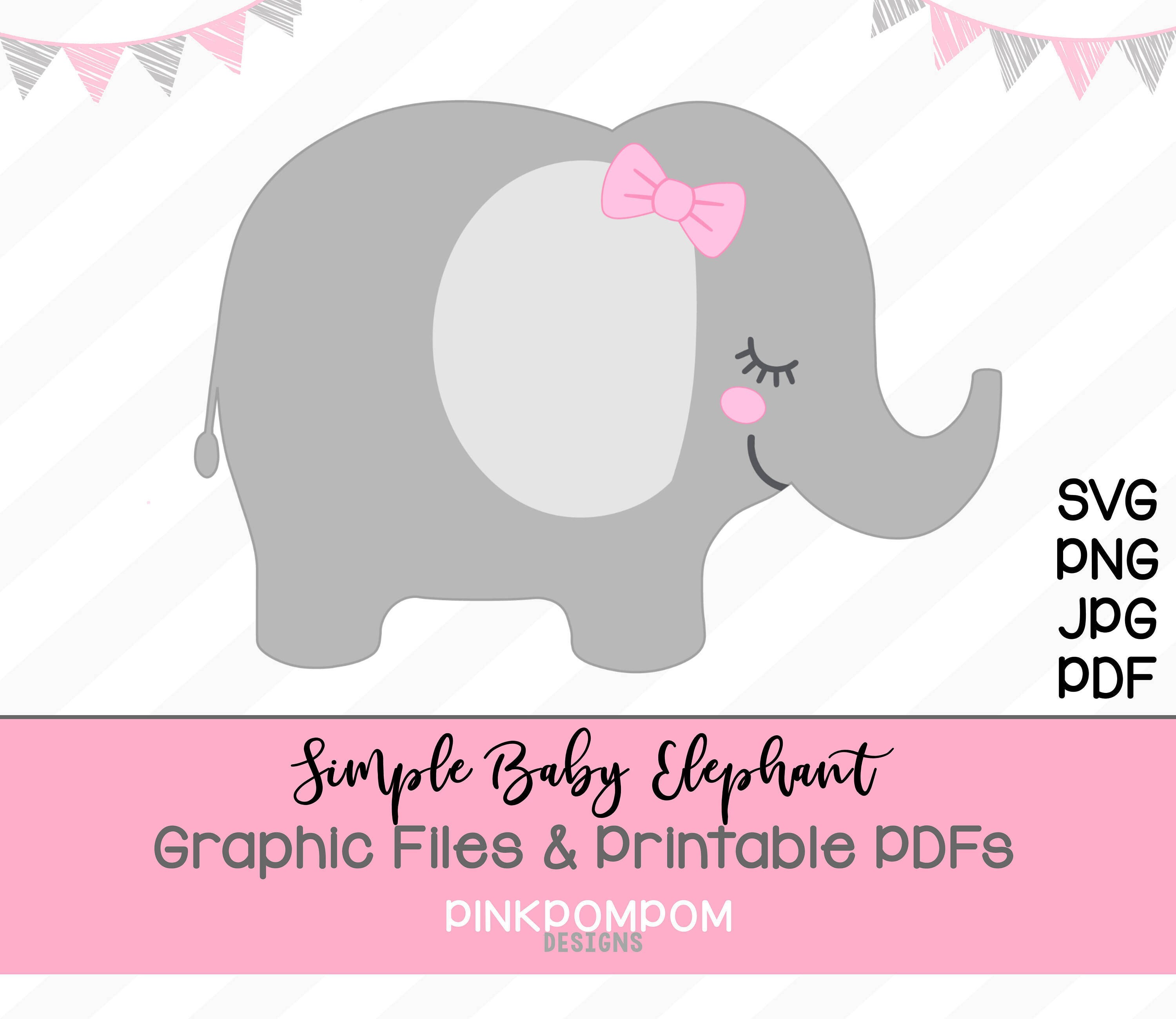 Download Baby Elephant graphic and print - pink gray elephant svg ...