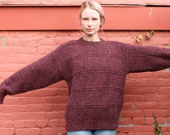 Cozy Burgundy Speckled Sweater