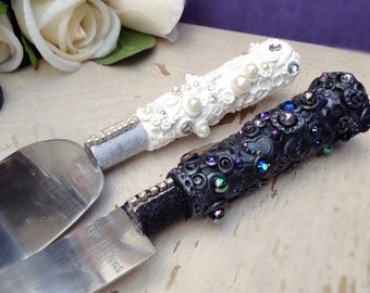 Fantasy Wedding Cake Knife Set Cake Server Cake Knife and Server Champagne Wedding Cake Server Se
