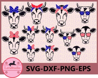 60 % OFF, Cow SVG, 4th Of July Svg, American Flag Cow svg, Patriotic Cow Svg, Cow face SVG, dxf, ai, eps, png, Silhouette, Independence Day